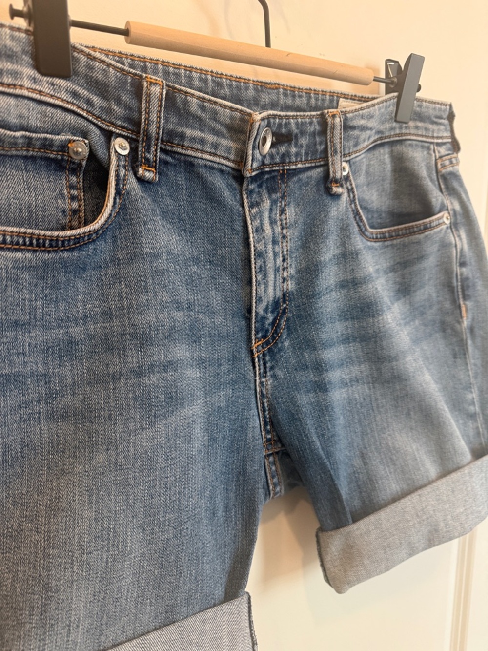 RAG AND BONE -Classic Rolled Cuff Denim Shorts - Picture 5 of 16